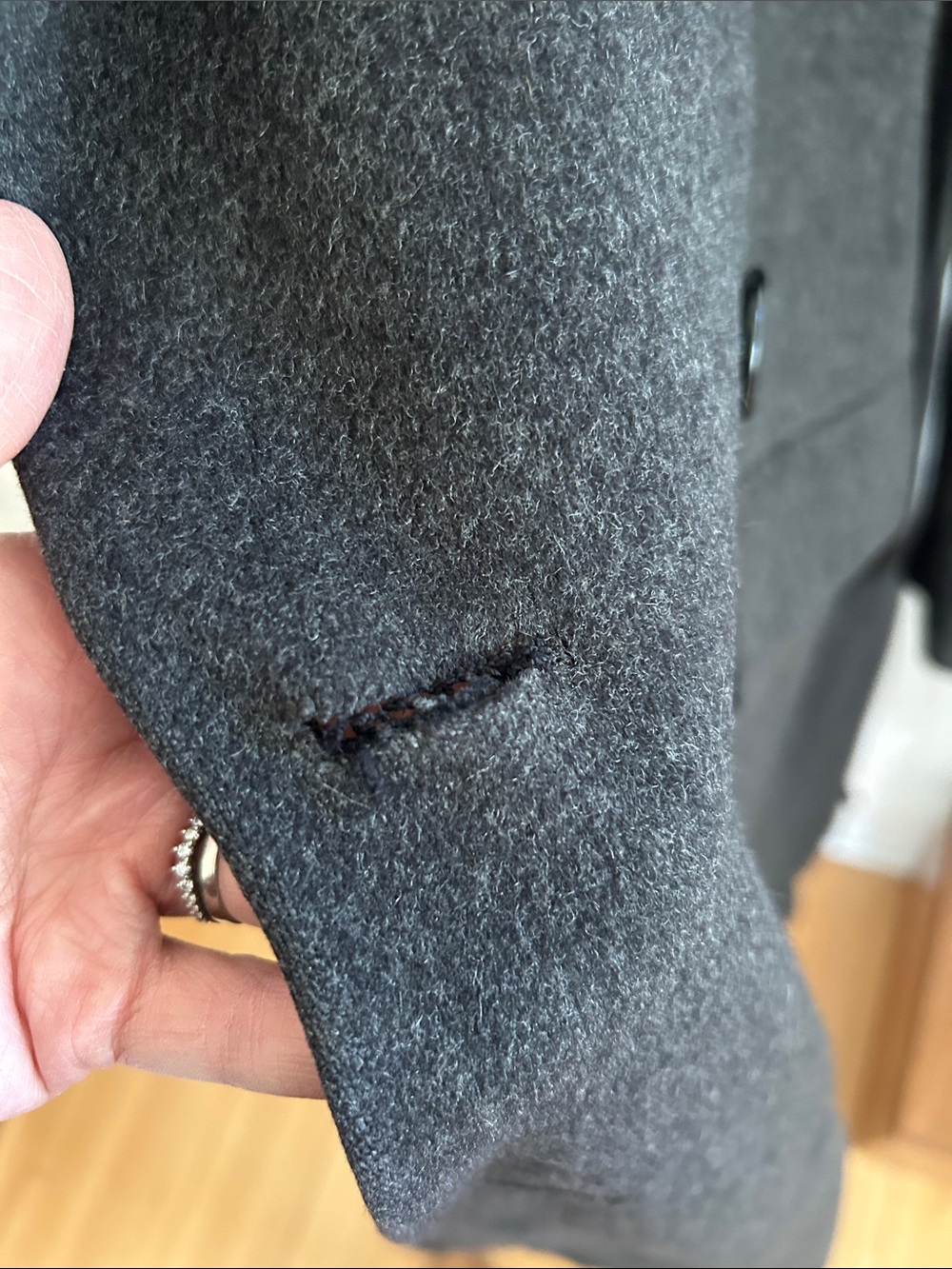 Dior Dark Gray Double-Breasted Wool Pea Coat - Picture 6 of 11
